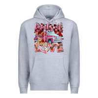 Heather Grey Loads of love Valentine's Day truck Premium Hoodie - HowdyJamesFarm