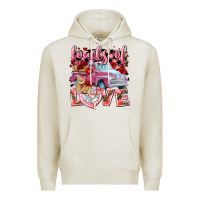 Oatmeal Heather Loads of love Valentine's Day truck Premium Hoodie - HowdyJamesFarm