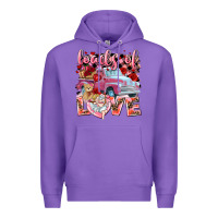 Purple Loads of love Valentine's Day truck Premium Hoodie - HowdyJamesFarm