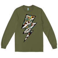 Army Green Lightning Bolt Long Sleeve Tee - JahusDesignShop
