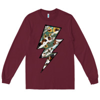 Burgundy Lightning Bolt Long Sleeve Tee - JahusDesignShop