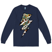 Navy Lightning Bolt Long Sleeve Tee - JahusDesignShop