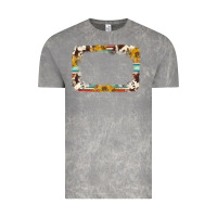 Cloud Rock western serape sunflower background frame Vintage Tee - NancyCooperArtShop