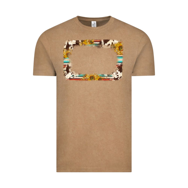 Western Serape Sunflower Background Frame Vintage Tee by NancyCooperArtShop | Teevron