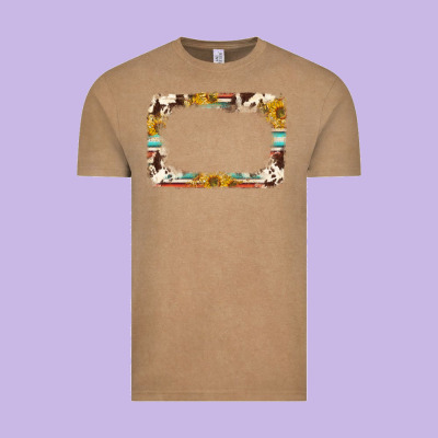 Western Serape Sunflower Background Frame Vintage Tee Designed By Nancycooperartshop