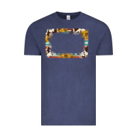 Vintage Denim western serape sunflower background frame Vintage Tee - NancyCooperArtShop