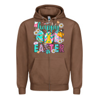Chestnut Happy Easter eggs Nurse Zipper Hoodie - NancyCooperArtShop