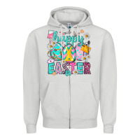 Dove Grey Happy Easter eggs Nurse Zipper Hoodie - NancyCooperArtShop