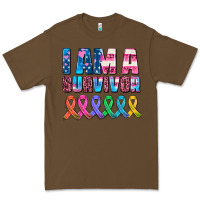 Cacao i am a survivor with all cancer ribbons Premium Tee - AdoDesignShop