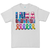 Dove Grey i am a survivor with all cancer ribbons Premium Tee - AdoDesignShop