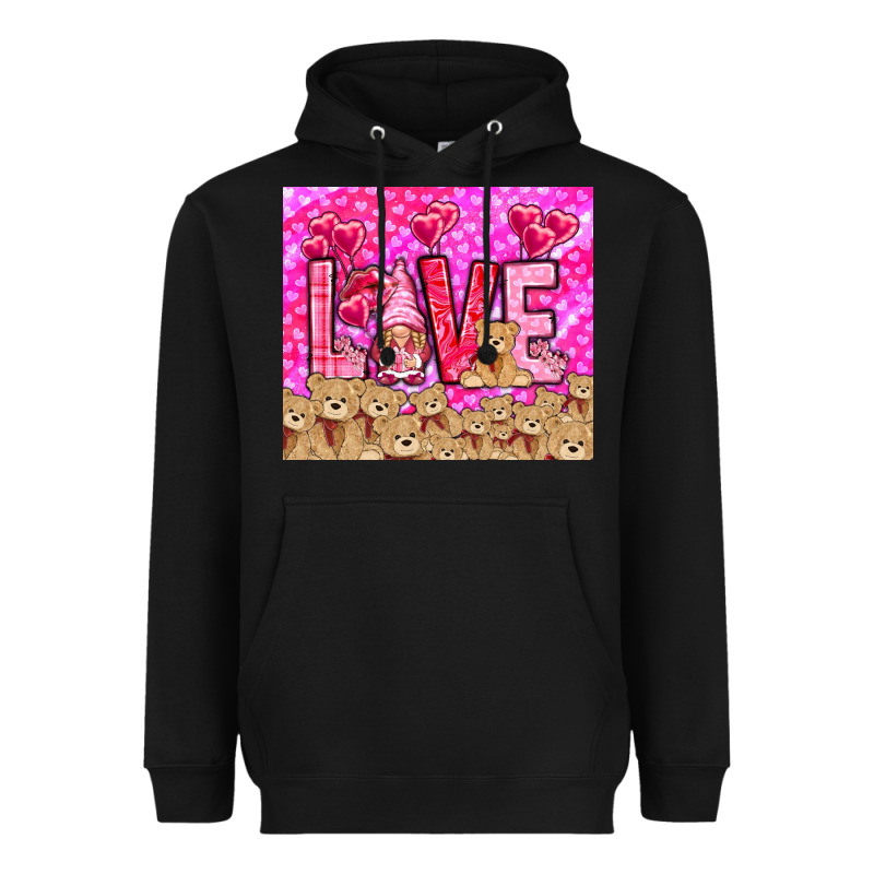 Love Gnome With Bear Tumbler Valentine's Day Heavyweight Hoodie by HowdyJamesFarm | Teevron