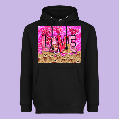 Love Gnome With Bear Tumbler Valentine's Day Heavyweight Hoodie Designed By Howdyjamesfarm