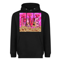 Black Love gnome with bear tumbler Valentine's Day Heavyweight Hoodie - HowdyJamesFarm