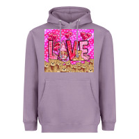 Lavender Love gnome with bear tumbler Valentine's Day Heavyweight Hoodie - HowdyJamesFarm