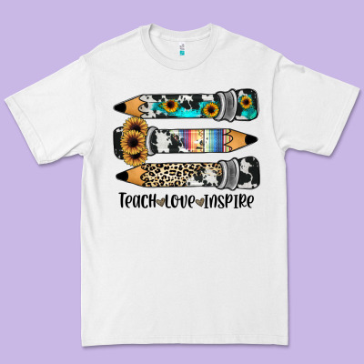 Western Pencils Teach Love Inspire Premium Tee Designed By Jahusdesignshop