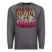 Charcoal Heather Mom of Girls Mother's Day Premium Sweatshirt - CowGirlArtShop