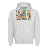 Dove Grey Hunny Bunny Easter Zipper Hoodie - NancyCooperArtShop
