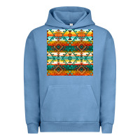 Pigment Pebble Blue native american aztec seamless pattern 1 Urban Hoodie - BundleAndBundleShop