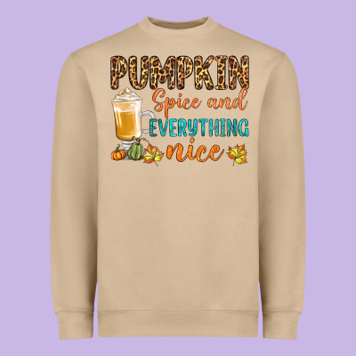 Pumpkin Spice And Everything Nice Heavyweight Sweatshirt Designed By Bundleandbundleshop