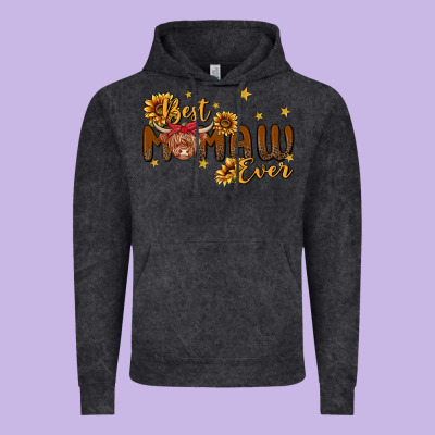 Best Mamaw Ever Cow Vintage Hoodie Designed By Maliassmallbusiness