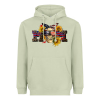 Matcha american mom skull Heavyweight Hoodie - CowGirlArtShop
