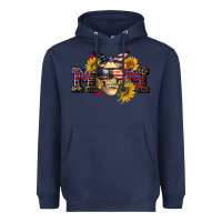 Navy american mom skull Heavyweight Hoodie - CowGirlArtShop
