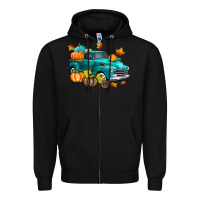 Black Fall Farm Truck Zipper Hoodie - texasbilliewilder