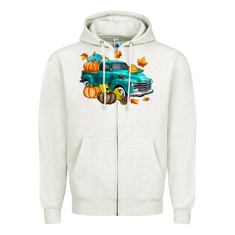 Fall Farm Truck Zipper Hoodie by texasbilliewilder | Teevron