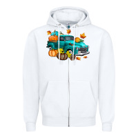 White Fall Farm Truck Zipper Hoodie - texasbilliewilder