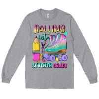 Heather Grey rolling into seventh grade Long Sleeve Tee - BundleAndBundleShop