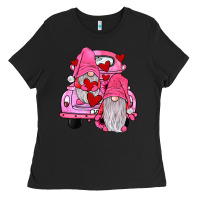 Black farm truck,gnomies valentines Ladies Tee - JahusDesignShop