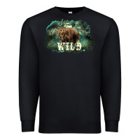 Black Stay wild night Grizzly Bear Premium Sweatshirt - HowdyJamesFarm