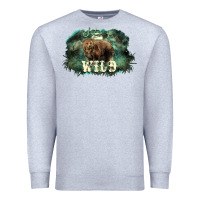 Heather Grey Stay wild night Grizzly Bear Premium Sweatshirt - HowdyJamesFarm