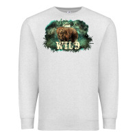Oatmeal Heather Stay wild night Grizzly Bear Premium Sweatshirt - HowdyJamesFarm