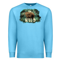 Ocean Blue Stay wild night Grizzly Bear Premium Sweatshirt - HowdyJamesFarm