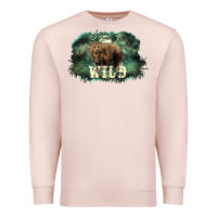 Pale Pink Stay wild night Grizzly Bear Premium Sweatshirt - HowdyJamesFarm