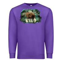 Purple Stay wild night Grizzly Bear Premium Sweatshirt - HowdyJamesFarm