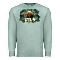 Seafoam Stay wild night Grizzly Bear Premium Sweatshirt - HowdyJamesFarm