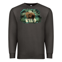 Stay Wild Night Grizzly Bear Premium Sweatshirt | Teevron