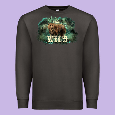Stay Wild Night Grizzly Bear Premium Sweatshirt Designed By Howdyjamesfarm