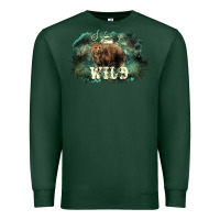 Sports Green Stay wild night Grizzly Bear Premium Sweatshirt - HowdyJamesFarm