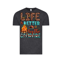 Vintage Black life is better by the campfire Vintage Tee - JahusDesignShop