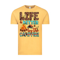 Vintage Mustard life is better by the campfire Vintage Tee - JahusDesignShop