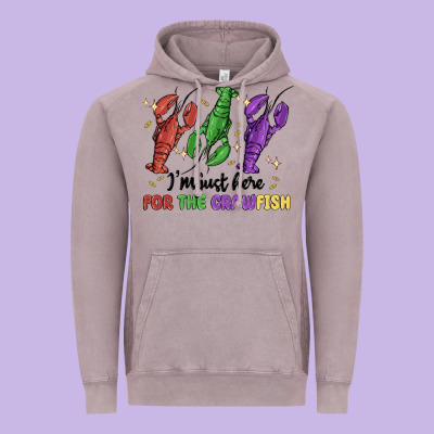 I'm Just Here For The Crawfish Vintage Hoodie Designed By Maliassmallbusiness