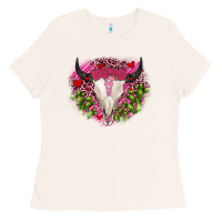 Bone bull skull cactus valentines Ladies Tee - JahusDesignShop