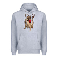 Heather Grey deer gnome Premium Hoodie - CowGirlArtShop