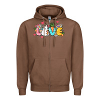 Chestnut Love Easter Zipper Hoodie - NancyCooperArtShop