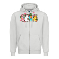 Dove Grey Love Easter Zipper Hoodie - NancyCooperArtShop