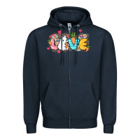 Navy Love Easter Zipper Hoodie - NancyCooperArtShop