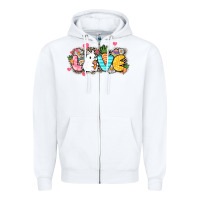 White Love Easter Zipper Hoodie - NancyCooperArtShop